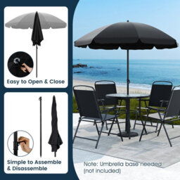 Costway 6 Pieces Patio Dining Set With Umbrella Outdoor Table And Chairs Set - thumbnail 5