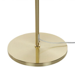 Beliani Floor Lamp 137 Cm - Brown Linen Shade With Tassel Fringe, Gloss Gold Base - thumbnail 6