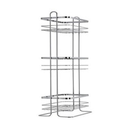 Croydex Free Standing Storage Steel Chrome Effect Storage Basket - thumbnail 1