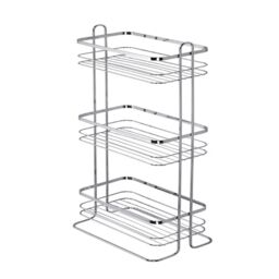 Croydex Free Standing Storage Steel Chrome Effect Storage Basket - thumbnail 3