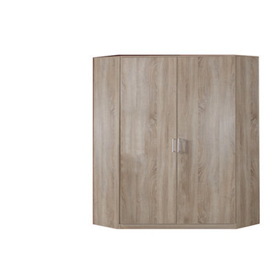 Gerven Oak 2 Door Corner Wardrobe - image 1