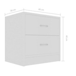 Vidaxl Bedside Cabinets 2 Pcs White 40X30X40 Cm Engineered Wood - thumbnail 7