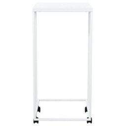 Berkfield Stylish Side Table With Wheels White 40X30X63.5 Cm Engineered Wood - thumbnail 4