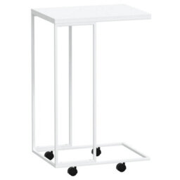 Berkfield Stylish Side Table With Wheels White 40X30X63.5 Cm Engineered Wood - thumbnail 1