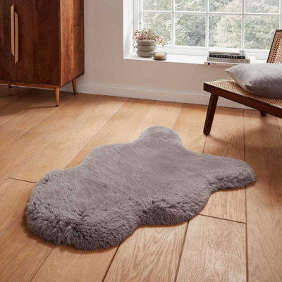 Grey Luxurious Modern Plain Shaggy Easy To Clean Rug For Living Room, Bedroom - 60Cm X 180Cm ( Double )