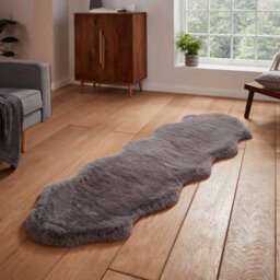 Grey Luxurious Modern Plain Shaggy Easy To Clean Rug For Living Room, Bedroom - 60Cm X 180Cm ( Double ) - thumbnail 2