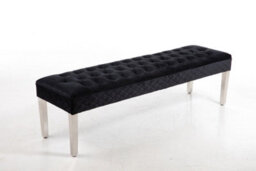 Modernique Precious Velvet Stitched Dining Bench 135 Cm In Black - thumbnail 2