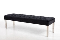 Modernique Precious Velvet Stitched Dining Bench 135 Cm In Black - thumbnail 1