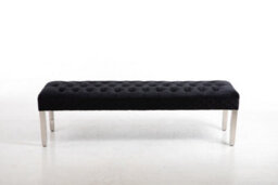 Modernique Precious Velvet Stitched Dining Bench 135 Cm In Black - thumbnail 4