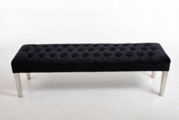 Modernique Precious Velvet Stitched Dining Bench 135 Cm In Black - thumbnail 5