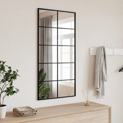 Vidaxl Wall Mirror Black 50X100 Cm Rectangle Iron - image 1