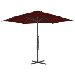 Berkfield Elegant Outdoor Parasol With Steel Pole Bordeaux Red 300X230 Cm - thumbnail 3