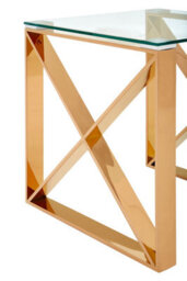 Orsina Durable Rose Gold Cross Legs End Table, Stylish Design Side Table For Livingroom, Versatile Side Table - thumbnail 4