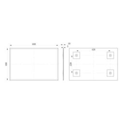 Excel Home Suleili 400X600mm Rectangle Bathroom Mirror, Bevelled Edge, Rotatable Design, Safety Backed Glass With 2 Year Guarantee - thumbnail 4