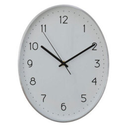 Orsina Oval Wall Clock With Silver Finish, Durable Construction Wall Clock For Kitchen, Versatile Clock For Outdoor - thumbnail 1