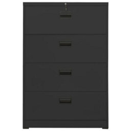 Berkfield Filing Cabinet Anthracite 90X46X134 Cm Steel - thumbnail 2