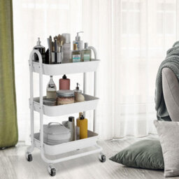 3 Tier Multi-Purpose Serving Trolley Cart With Handles & Lock Wheels - Multi Storage Organiser Utility Cart For Home Office - thumbnail 5