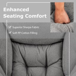 Costway Lazy Chair With Ottoman Modern Accent Chair With Folding Footrest - thumbnail 5