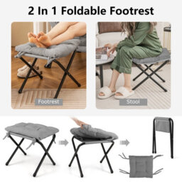 Costway Lazy Chair With Ottoman Modern Accent Chair With Folding Footrest - thumbnail 6