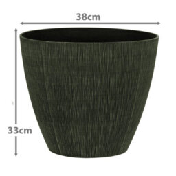 Simpa Allure 2Pc Natural Textured Plastic Planters 33Cm (H) X 38Cm (Diameter) - thumbnail 2