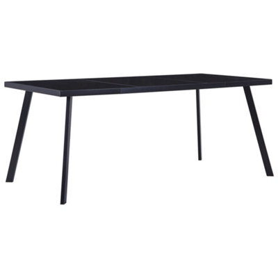 Berkfield Dining Table Black 160X80X75 Cm Tempered Glass - image 1