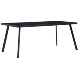 Berkfield Dining Table Black 160X80X75 Cm Tempered Glass