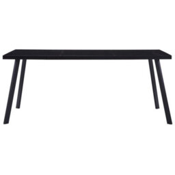 Berkfield Dining Table Black 160X80X75 Cm Tempered Glass - thumbnail 2