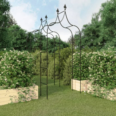Walplus Garden Arches 2 Pcs Black 120X38X260 Cm Steel - image 1