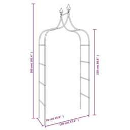 Walplus Garden Arches 2 Pcs Black 120X38X260 Cm Steel - thumbnail 7