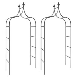 Walplus Garden Arches 2 Pcs Black 120X38X260 Cm Steel - thumbnail 2