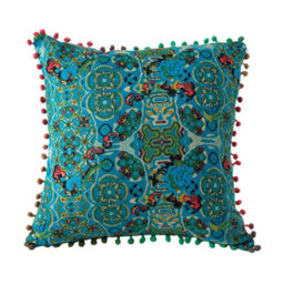 Living And Home Set Of Two Exotic-Style Faux Linen Double-Sided Pattern Throw Pillows, 45Cm (W) X 45Cm (D) - thumbnail 5