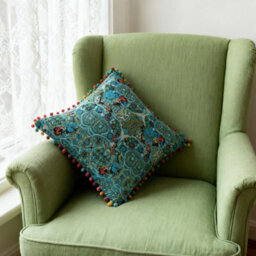 Living And Home Set Of Two Exotic-Style Faux Linen Double-Sided Pattern Throw Pillows, 45Cm (W) X 45Cm (D) - thumbnail 2