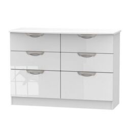 Chelsea Ready Assembled Gloss White No Effect 6 Drawer Midi Chest (H)795mm (W)1120mm (D)415mm - thumbnail 2