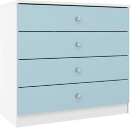Seconique Denver 4 Drawer Chest Of Drawers Blue Gloss Metal Drawer Runners And Handles