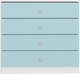 Seconique Denver 4 Drawer Chest Of Drawers Blue Gloss Metal Drawer Runners And Handles - thumbnail 4