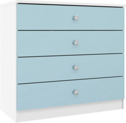 Seconique Denver 4 Drawer Chest Of Drawers Blue Gloss Metal Drawer Runners And Handles - thumbnail 2