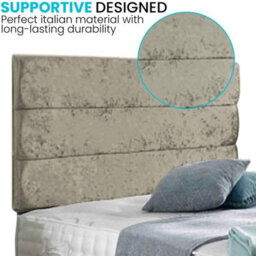 Dining Tables Divan Bed With Matching Headboard & Pocket Sprung Memory Foam Mattress, 2 Drawers (Same Side) - Double - Champagne Cruhsed Velvet - thumbnail 3