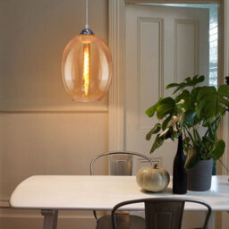 Long Life Lamps Company Modern Vintage Oval Glass Ceiling Pendant Light M0196 - thumbnail 7