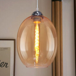 Long Life Lamps Company Modern Vintage Oval Glass Ceiling Pendant Light M0196 - thumbnail 6