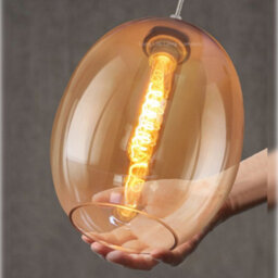 Long Life Lamps Company Modern Vintage Oval Glass Ceiling Pendant Light M0196 - thumbnail 5