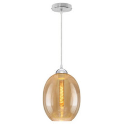 Long Life Lamps Company Modern Vintage Oval Glass Ceiling Pendant Light M0196 - thumbnail 3