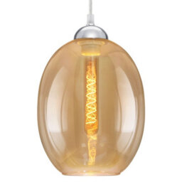 Long Life Lamps Company Modern Vintage Oval Glass Ceiling Pendant Light M0196 - thumbnail 1