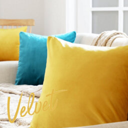 Deconovo Set Of 2 Yellow Serin Velvet Cushion Cover 55 X 55 Cm - thumbnail 4