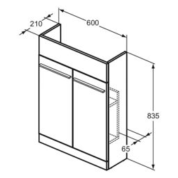 Ideal Standard I.life S Compact Matt Coffee Oak Double Bathroom Sink Cabinet (H) 835mm (W) 600mm (D) 21Cm - thumbnail 7