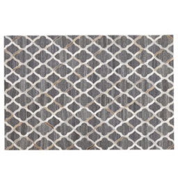 Beliani Rug Rolunay Dark Grey 160 X 230 Cm Leather - thumbnail 5