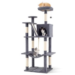 158 Cm Tall Multi-Level Cat Condo Cat Tree Tower For Indoor Cats - thumbnail 1