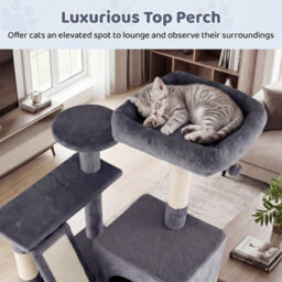 158 Cm Tall Multi-Level Cat Condo Cat Tree Tower For Indoor Cats - thumbnail 6