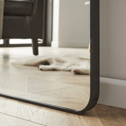 The Online Mirror Shop Large Mirror Camden Rectangular Shape, Curved Corner With Black Aluminium Frame- H150Cm X W85Cm X D3Cm For Living Room - thumbnail 5