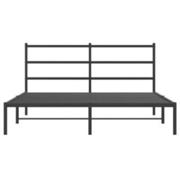 Berkfield Metal Bed Frame Without Mattress With Headboard Black 160X200Cm - thumbnail 5