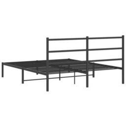 Berkfield Metal Bed Frame Without Mattress With Headboard Black 160X200Cm - thumbnail 7